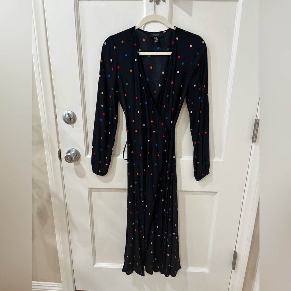 2 for $20 🦋New Look Black Dress with Colorful Dots